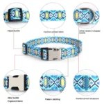 Custom Large Dog Collar Cute Print Personalized Pet Collar Nylon Puppy Dogs ID Collars Engraved Name for Small Medium Large Dog - Image 2