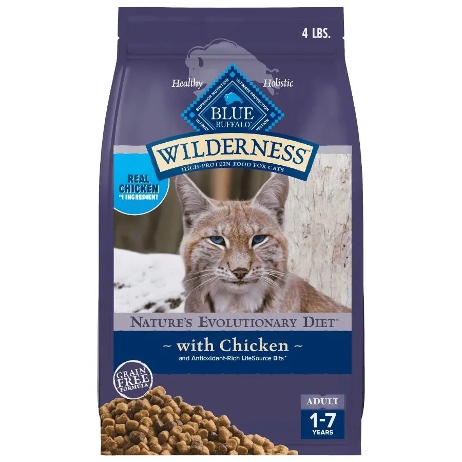 kf-S21d84692757c4dcc912d7c86165aefa5N Wilderness Natural High-Protein, Grain-Free Dry Cat Food, Chicken, 4-lb Bag - Image 1