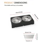 Elevated Dog Feeder Bowls Adjustable Raised Stand with Double Stainless Steel Food Water Bowls Small Medium Large Dogs - Image 5