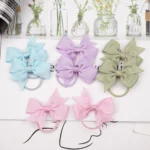 40/60/80Pcs 2" Baby Hair Ties Scrunchies- Grosgrain Ribbon Bows for Toddler Girls Elastic Hair Bands for Daily Party Gifts - Image 5