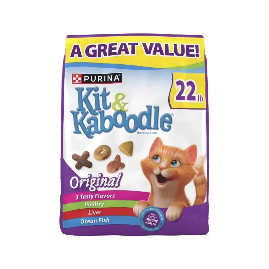 kf-S25ace5cb7e1a43ed94812fc97851c674A Purina Kit and Kaboodle Dry Cat Food Original Poultry, Liver and Ocean Fish Flavors, 22 lb. Bag - Image 1