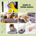 35*75cm/50*100cm Microfiber Pet Bath Towel Embroidered Super Soft Absorbent Cat for Dogs Grooming Supplies - Image 6