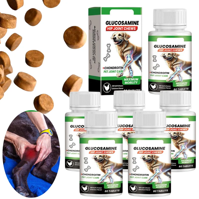 kf-S266605c362df4c56b3720a30a250c65aV 80 Tablets Dog Joint Care Tablets Supplement Glucosamine Pet Joint Care Soft Chews Chondroitin Supplement For Dogs Joint Support - Image 1