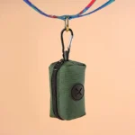 Canvas Dog Poop Bag Holder, Outdoor Pet Waste Bag Dispenser with Carabiner Clip, Animal Waste Collection Pouch - Image 3