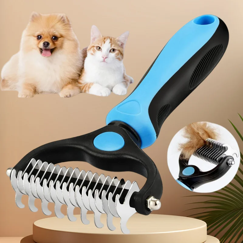 kf-S26f81f17a3934ff097f26b676b5d29be2 Professional Pet Deshedding Brush Dog Hair Remover Pet Fur Knot Cutter Puppy Cat Comb Brushes Dogs Grooming Shedding Supplies - Image 1
