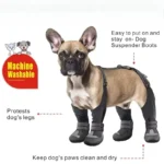 Dog Suspender Boots Tall Dog Boots Anti-Slip&Fall Waterproof Dog Shoes Leggings Winter Snow Rain Hiking Paws Protector - Image 2