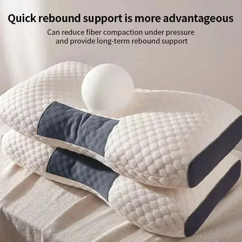 kf-S295191d5dc584b5cb595a38bb8cf3426K Knitted cotton pillow, cervical spine protection, sleep aid, sleep pillow core, adult special household dormitory student pillow - Image 1