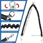 Pet Dog Double Leashes - No Tangle Dog Leash Coupler, Comfortable Shock Absorbing Reflective Bungee Lead for Nighttime Safety - Image 2
