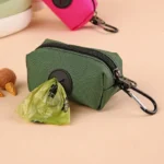 Canvas Dog Poop Bag Holder, Outdoor Pet Waste Bag Dispenser with Carabiner Clip, Animal Waste Collection Pouch - Image 4