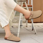 2026 Women Cow Suede Clogs With Adjustable Buckle Cork Leather Mules Comfortable Slip on Women Slippers Outdoor Cork Clogs - Image 6