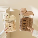 Large Capacity Dog Food Storage Box Transparent Moisture-proof Food Storage Container with Scale Leak Proof Cereal Container