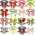 50pcs Summer Dog Neckties Fruit Style Adjustable Small Dog Puppy Bow Tie Collar Pets Grooming Pet Accessories for Small Dogs