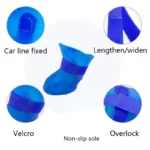 4Pcs Pet WaterProof Rainshoe Anti-slip Rubber Boot For Small Medium Large Dogs Cats Outdoor Shoe Dog Ankle Boots Pet Accessories - Image 5