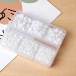 1 Box Half Round Pearl Beads ABS Flatback Rhinestones For DIY Crafts Sewing Dress Shoes Decoration A0145