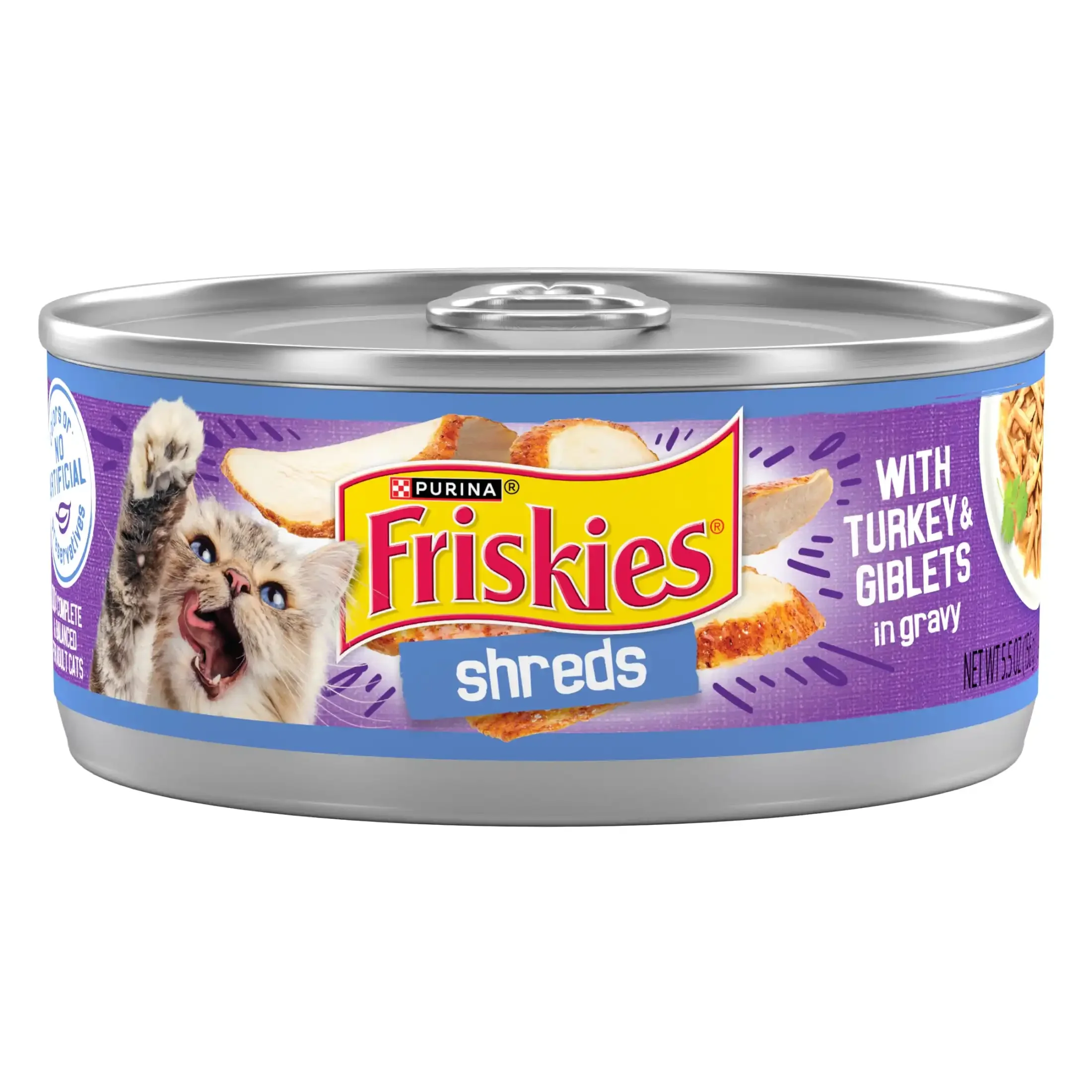kf-S3357b6276eac4410aefff5355cd61b9ef Purina Shreds in Gravy with Soft Turkey and Giblets Wet Cat Food 5.5 oz Cans 24 Pack - Image 1