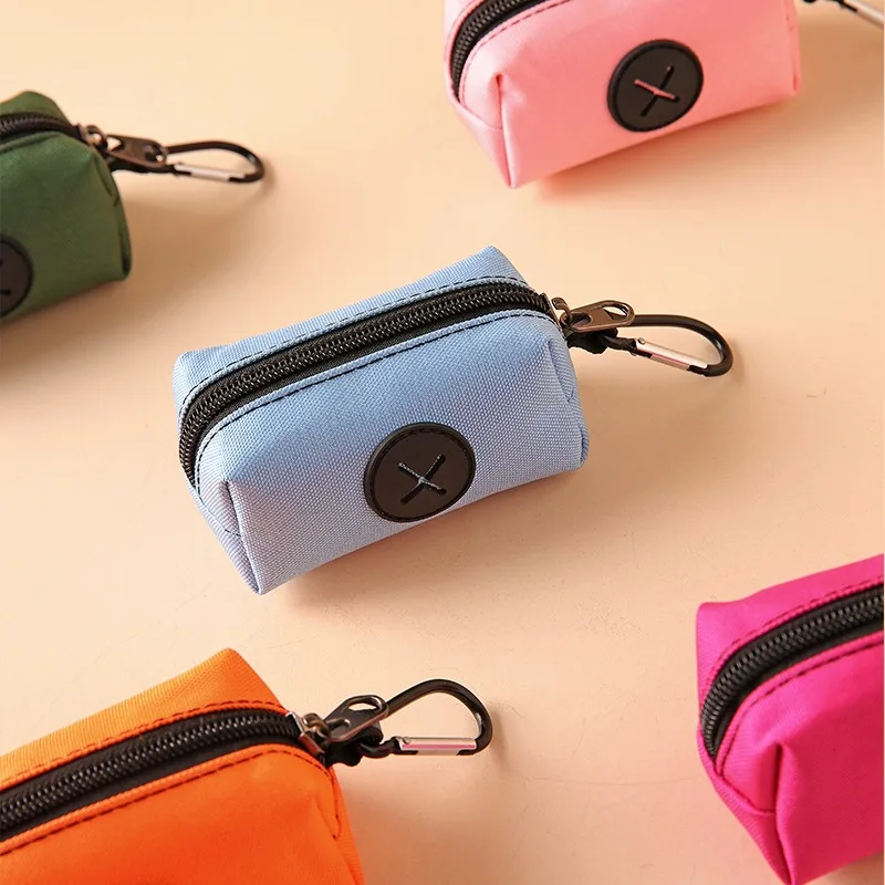 kf-S340c442f9f21427e96c929fc3b1c58bfK Canvas Dog Poop Bag Holder, Outdoor Pet Waste Bag Dispenser with Carabiner Clip, Animal Waste Collection Pouch - Image 1