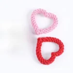 1PC Durable Handwoven Heart-Shaped Dog Chew Toy, Ideal for All Breeds, Teeth Cleaning & Playtime Fun - Image 4