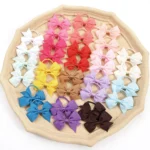 40/60/80Pcs 2" Baby Hair Ties Scrunchies- Grosgrain Ribbon Bows for Toddler Girls Elastic Hair Bands for Daily Party Gifts - Image 2
