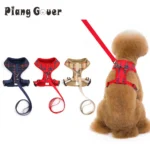 Plaid Pet Harness Leash Set for Small Dogs Adjustable Puppy Cat Harness Vest French Bulldog Chihuahua Pug Outdoor Collar