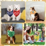100Pcs Dog Bandanas Bulk Paw Print Dog Scarf Bibs Puppy Pet Bandanas with Captions Adjustable Washable Triangle Scarf for Pets - Image 5