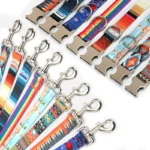 Pet Dog Traction rope Ethnic Style Striped Forest Pattern Collar Leash Traction rope Pet Cat Harnesses Leads Dog leash - Image 2