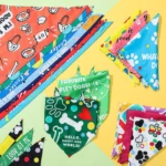 100Pcs Dog Bandanas Bulk Paw Print Dog Scarf Bibs Puppy Pet Bandanas with Captions Adjustable Washable Triangle Scarf for Pets - Image 4