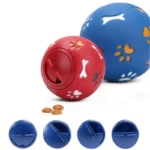 Dog Treat Ball, Slow Feeder Food Dispenser Toy for Cats & Dogs, Interactive Leakproof Rubber Chew Ball for Play & Training - Image 5
