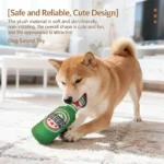 Simulated Beer Bottle Plush Dog Toy with Squeaky BB Sound Interactive Bite Resistant Pet Toy for Teeth Cleaning And Molar Relief - Image 3