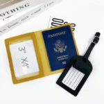 Travel PU Passport Cover Luggage Tags Wedding Party Bussiness Gift Ticket Holder Passport Holder Case Travel Accessories Set - Image 6