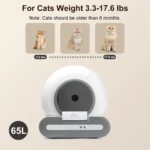 DOEL 65L Self-Cleaning Cat Litter Box App Control, ONLY Supports 2.4G WiFi w/Litter Mat&Trash Bags, Fit for Tofu & Mixed Litter - Image 8