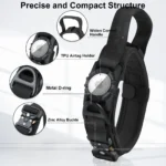 AirTag Tactical Dog Collar, with AirTag Holder and Handle Military Dog Metal Buckle Adjustable GPS Collar for Medium Large Dogs - Image 3