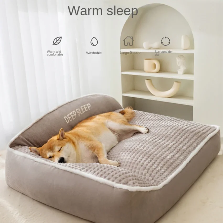 kf-S445af1f58b614a66883b4440132074c7v New Cat Bed Dog Pet Bed Kennel Non-Slip Winter Warm Small Dog Kennel Sleeping Removed Washed Soft Puppy Cushion Cat Supplies - Image 1