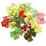 50pcs Small Dog Grooming Bows Strawberry Lemon Style Pet Dog Hair Bows Rubber Bands Dog Hair Accessories Pet Supplies for Dogs - Image 5