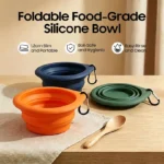 Collapsible Dog Bowl Food Silicone Pet Travel Bowl Portable Foldable Puppy Cat Water Feeder Outdoor Camping Dish with Carabiner