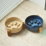 Japanese-style kiln ceramic pet cat bowl medium-sized dog puppy slow food anti-choking slow food bowl anti-overturning - Image 5
