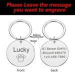 KIYUE ID Tag Custom Name Anti-lost Engraved Record Tel Cat Puppy Personalized Paw Print Medal Pendant Pet Dog Collar Accessory - Image 3