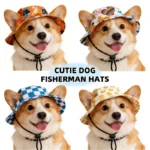 Adjustable Pet Sun Hat with Ear Holes - Breathable Dog Bucket Hat for Small Medium Dogs & Cats, UV Protection Summer Outdoor - Image 5