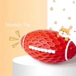 Rubber Pet Dog Toy Rugby Football Squeaky Sounding Ball Teeth Cleaning Chew Toy Interactive Play Pet Supplies Accessories - Image 4