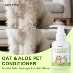 Pet Conditioner For Dog Cat Sensitive Skin Natural Oatmeal Aloe Detangling Hydrating Formula Soft Shiny Coat Long Lasting Scent
