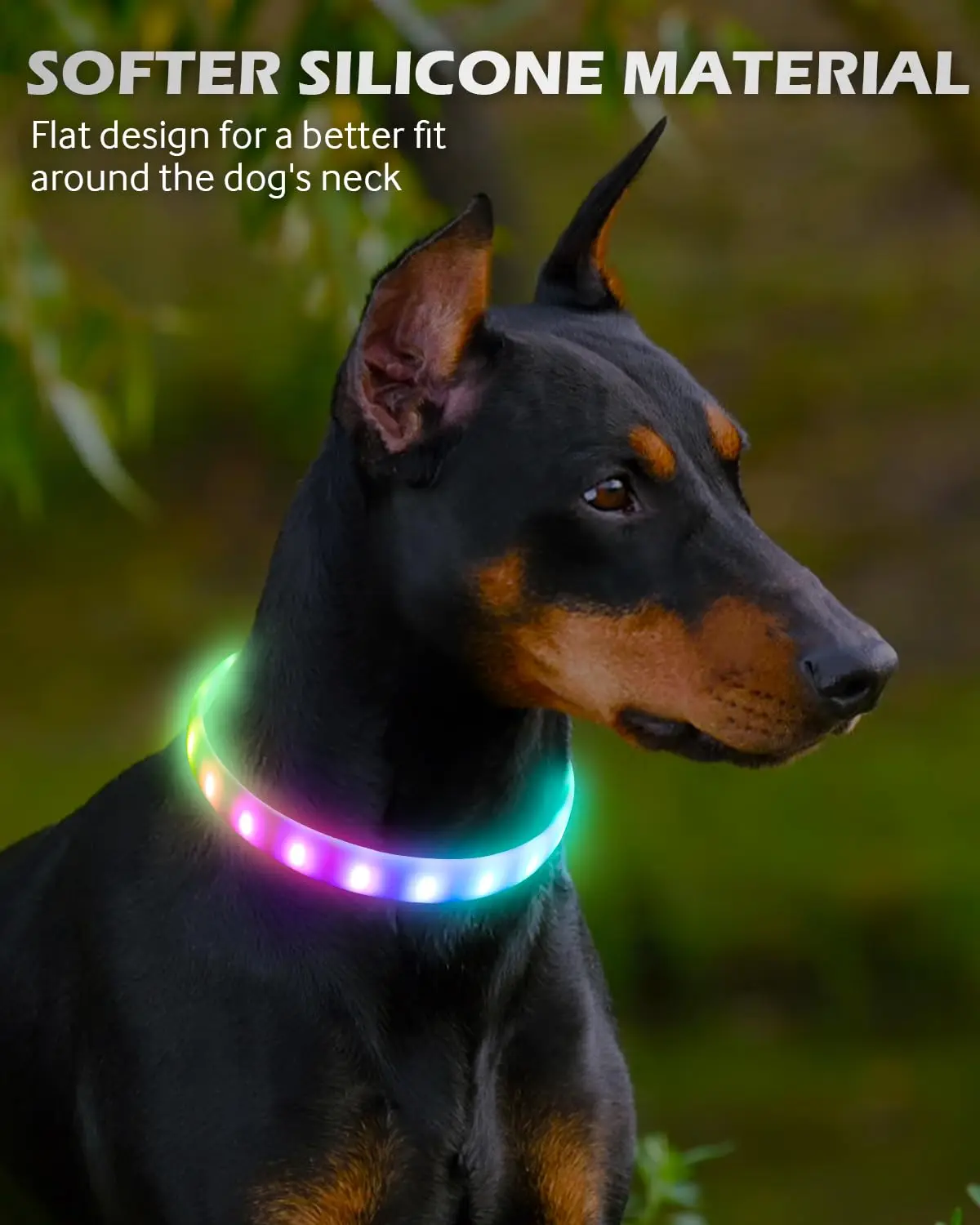 kf-S4d3d2c9826784db392d424868a3f6531A Lightweight USB Rechargeable Collar for Large Medium and Small Dogs, Glowing Dog Collar, 9 Flashing Modes, Soft Silicone Glowing - Image 1