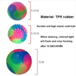 Fun Pet Toys Small Dog Flash Ball Dog Toys Ball TPR Three Color Glowing Elastic Ball Dog Training Throwing The Ball Dogball - Image 6