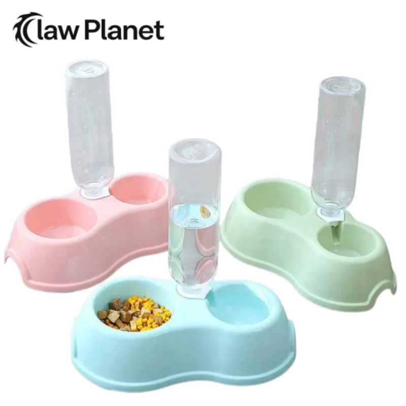 kf-S4e1aa76e07904f8b99cee40b755608b0V Pet Cat Bowl Automatic Feeder Water Dispenser Dog Cat Food Bowl with Drinking Raised Stand Double Dish Bowls for Cats Dogs Pet - Image 1