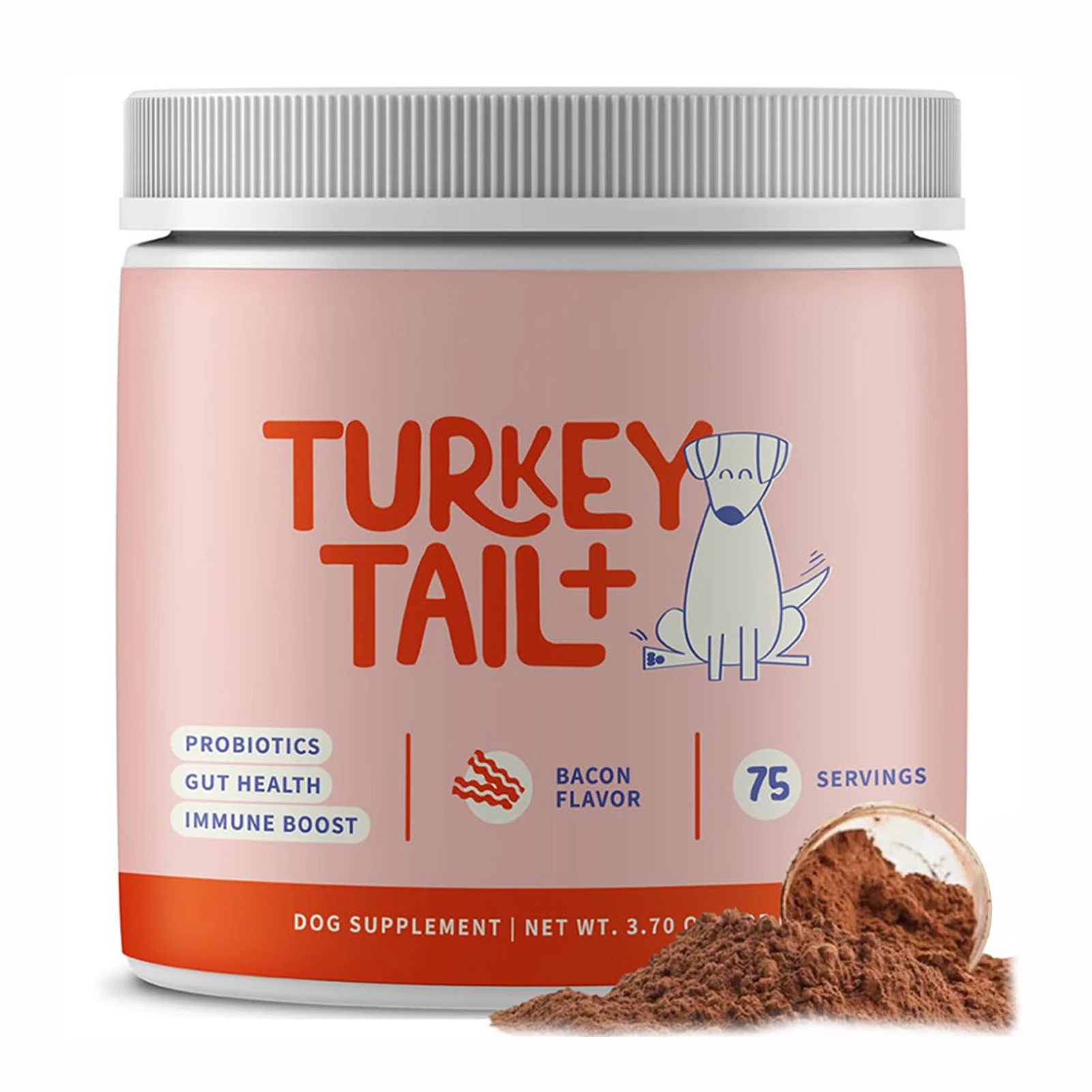 kf-S4e712c73526240eba447df260f5955dd7 100g Turkey Tail Mushroom Supplements for Dogs Pet Turkey Tail Mushroom Supplement Support Premium Vitamins for Pet Health Care - Image 1