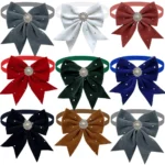 50/100PCS Diamond Bows For Dogs Bowties Plush Pet Grooming Small Dog Cat Bow Ties Neckties Adjustable Dog Weeding Party Supplies