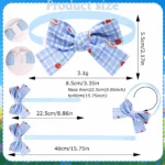 50PCS Dog Bow Cute Blue Plaid Cherry Adjustable Pet Dog Bow Ties Collar Soft Adjustable Pet Accessory for Dogs & Cats Necklaces - Image 2