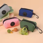 Canvas Dog Poop Bag Holder, Outdoor Pet Waste Bag Dispenser with Carabiner Clip, Animal Waste Collection Pouch - Image 2