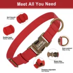 Personalized Anti-lost Dog Collar Custom Dog ID Tag Collars Soft PU Leather Pet Collars Free Engraved Metal Buckle For Bulldog - Image 3