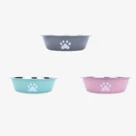 New stainless steel dog basin paw print pet supplies cat bowl dog bowl silicone anti-slip design pet drinking water feeding bowl - Image 5