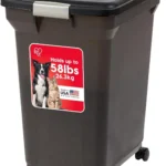 Dog Food Storage Container 58 Lb, Airtight Large Pet Food Storage Bin with Wheels, for Dog Cat Bird Chicken Food, Holds Up to 58