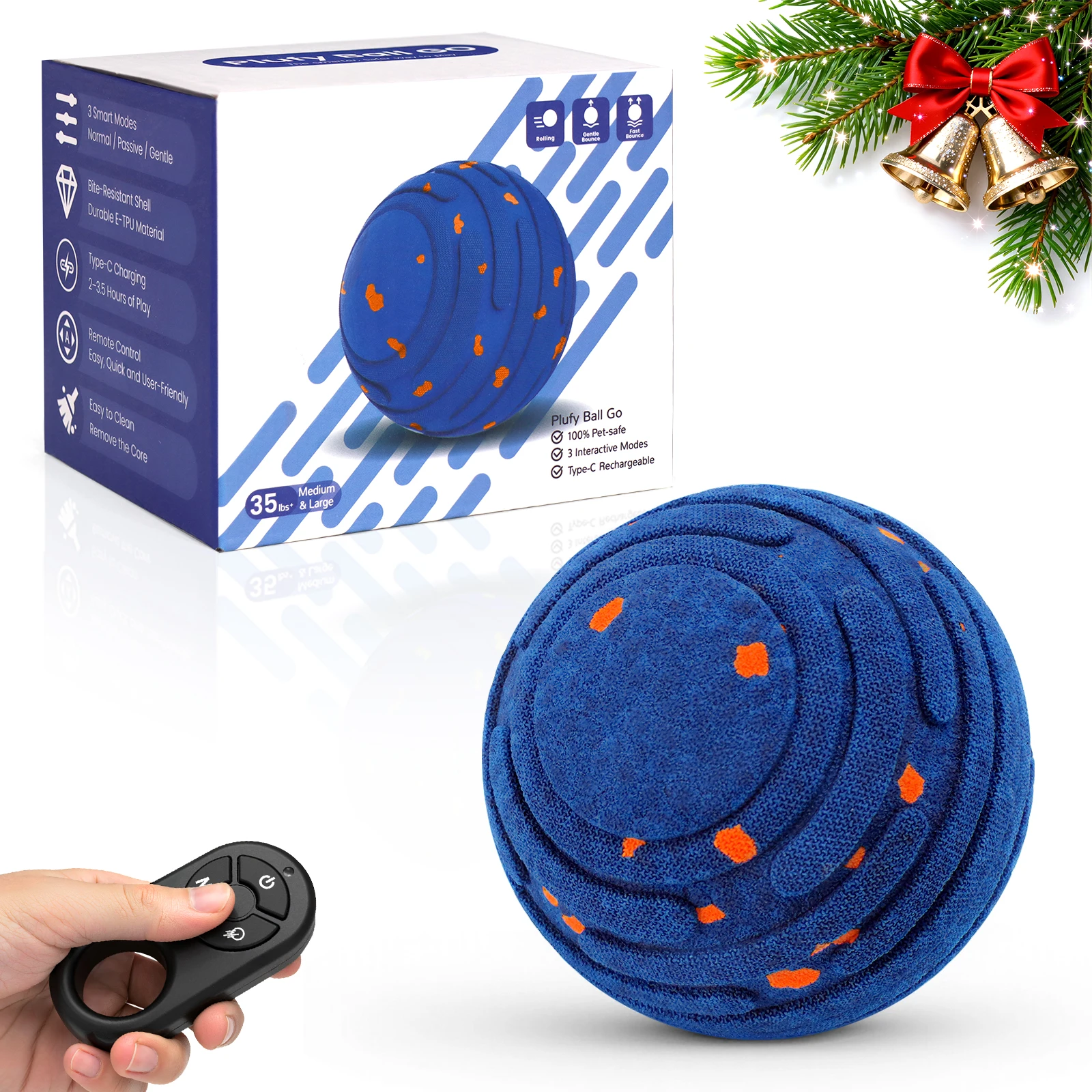 kf-S58c4184d6e7945ab8fb4b9f3cfb84c55z Smart Interactive Dog Toy, Indestructible E-TPU Toy Ball for Aggressive Chewers, Automatic Moving, Rechargeable Ball for Small/M - Image 1